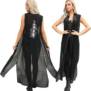 Sleeveless Sheer Kimono- Festival, Rave, Burning Man, Coachella, Ultra